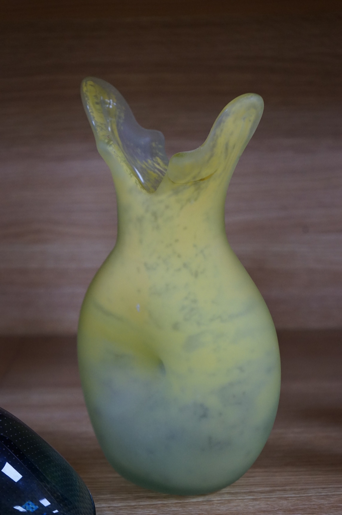 Sven Palmqvist Orrefors kraka bowl and Murano art stem vase, largest 26cm high